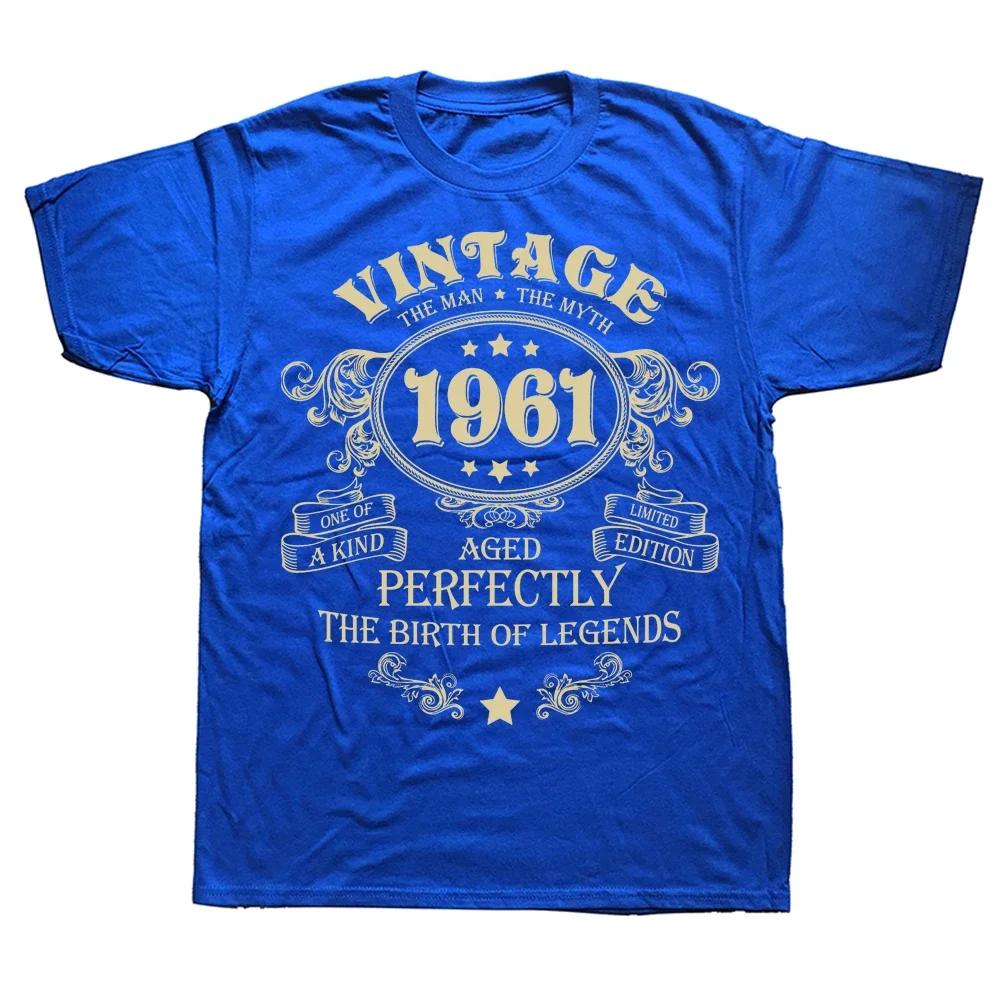 Vintage 1961 The Man The Myth The Birth of Legends T Shirts Graphic Cotton Streetwear Short Sleeve Birthday Gifts Summer T-shirt