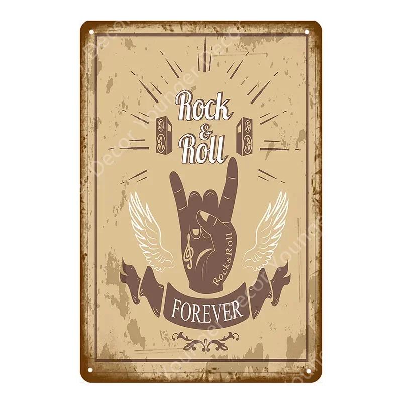 Хард-рок-ролл плакат кантри-музыка джаз металлические знаки ретро декор для вечеринки паб-бар кафе клуб украшения винтажная настенная табличка YJ063