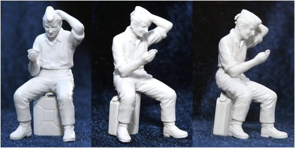 Master Box 1/35 Scale German Card-Playing Tank Crew with Jerry Cans (4-Piece Set) Plastic Model Kit MB35025