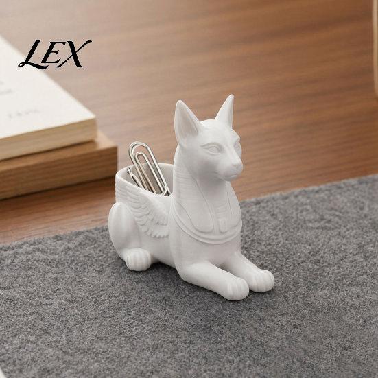 3D Printed Cat Sculpture Egyptian Statue, Bastet Figurine with Storage, Office Desk Storage Container Mythical Creature Organizer for Home Office,