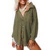 Autumn and Winter Casual Shirt Women's Solid Color Long-sleeved Cardigan Sweater