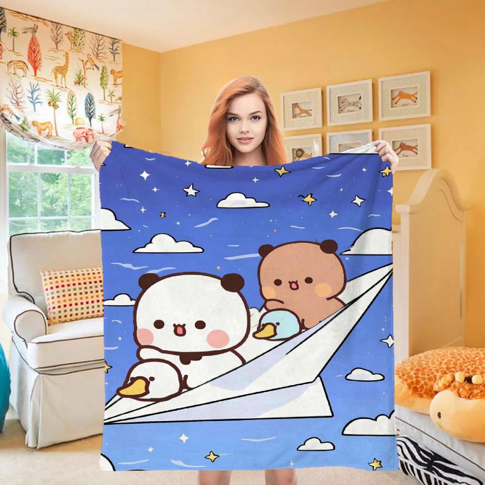 Dudu Bubu Bear Knee Fashion Blanket Throw Winter Microfiber Oversized Baby Lightweight Flannel Fleece Bed Sofa Decoration