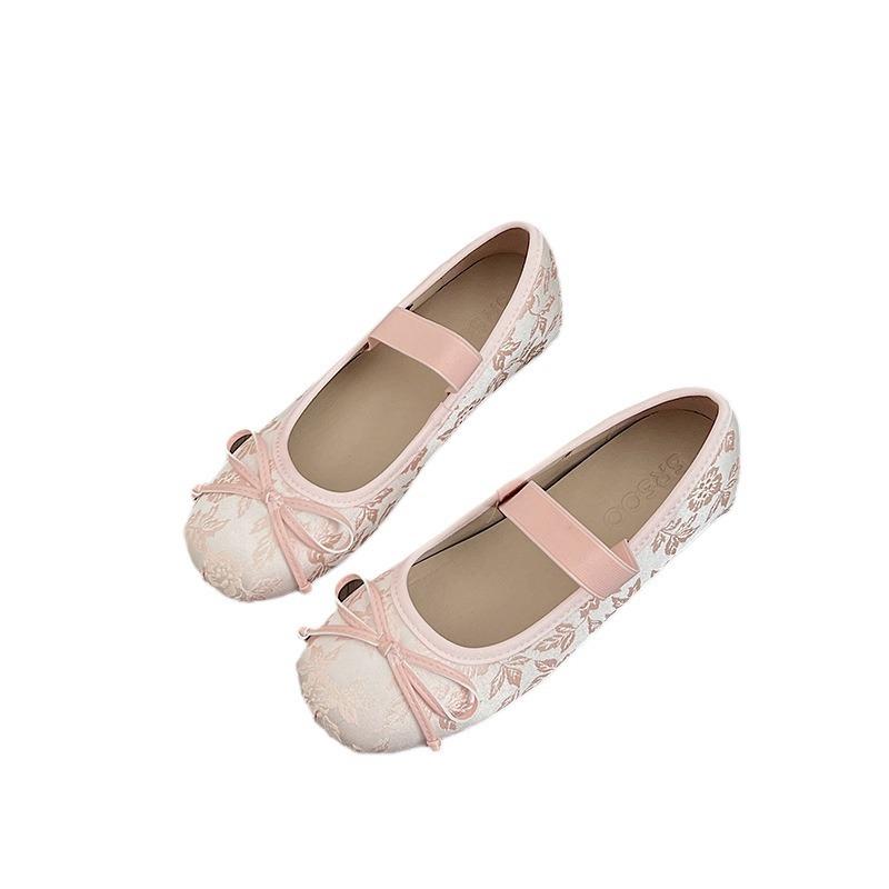 Женские туфли Мэри Джейн на плоской подошве, новые китайские туфли 2025 года, летние вечерние балетки с нежной юбкой