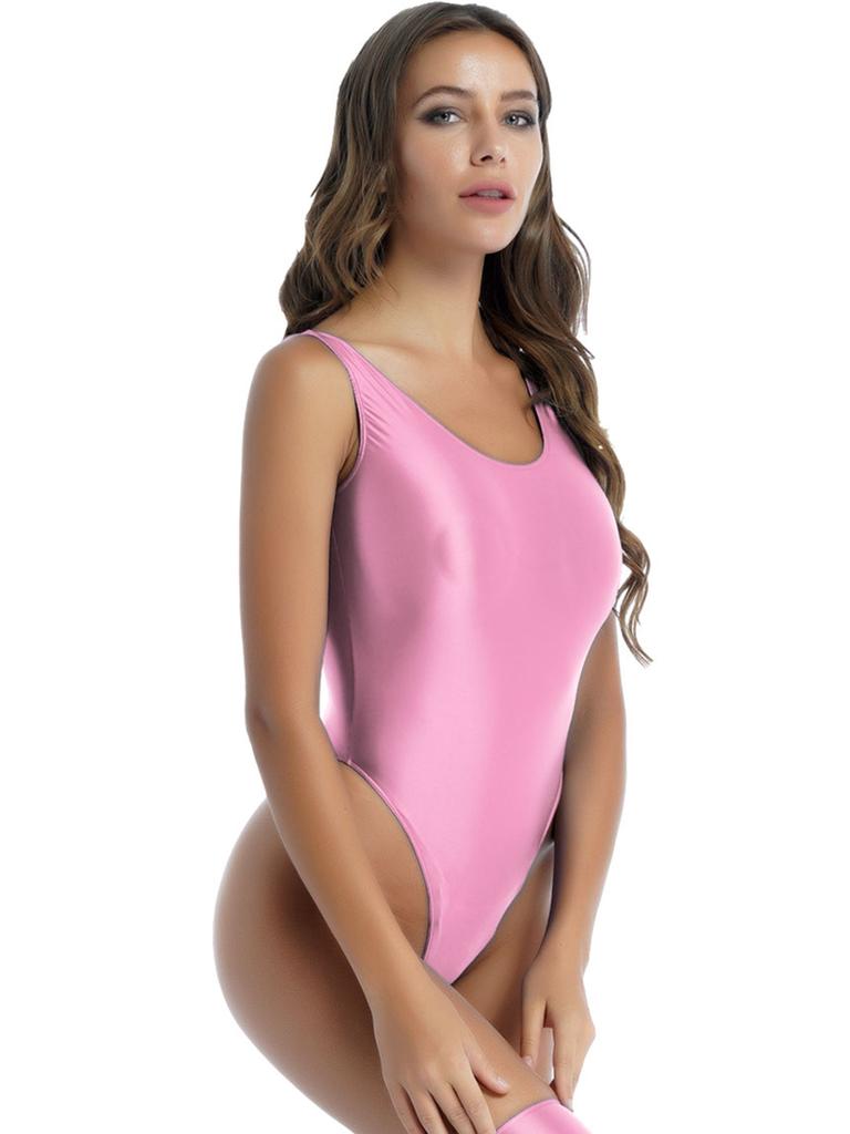 Женский купальный костюм Купальник Купальник без рукавов Боди с высоким вырезом