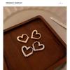 1 Pair Simple Design Silver Color Hollow Heart Hoop Earrings for Women New Brand Fashion Ear Cuff Piercing Vintage Earring Gift