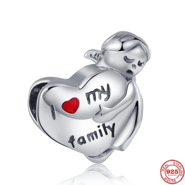 Neastamor Люблю тебя, мама, шарм-бусина в форме сердца, подходит для оригинального браслета, серебро 925 пробы, изготовление модных DIY украшений для женщин, подарок