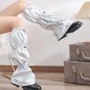 Japanese Women Sweet Girl Leg Warmer Long Socks Harajuku Punk Drawstring Holographic Leg Cover with Adjustable Length