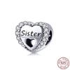 925 Sterling Silver Angel Mom Family Heart Series Shine Beads Fit Original Fashion Charms Bracelets Women DIY Jewelry