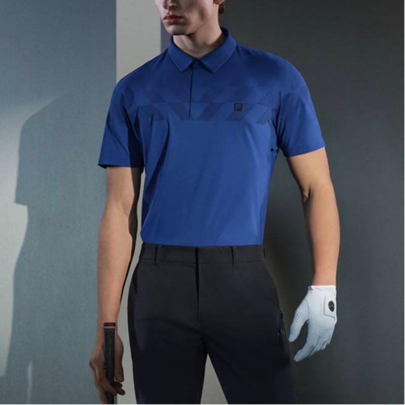 Fila Спортивная футболка-поло с коротким рукавом, вязаный пуловер, серия Golf, удобная, мужские топы A11M625158F-NV