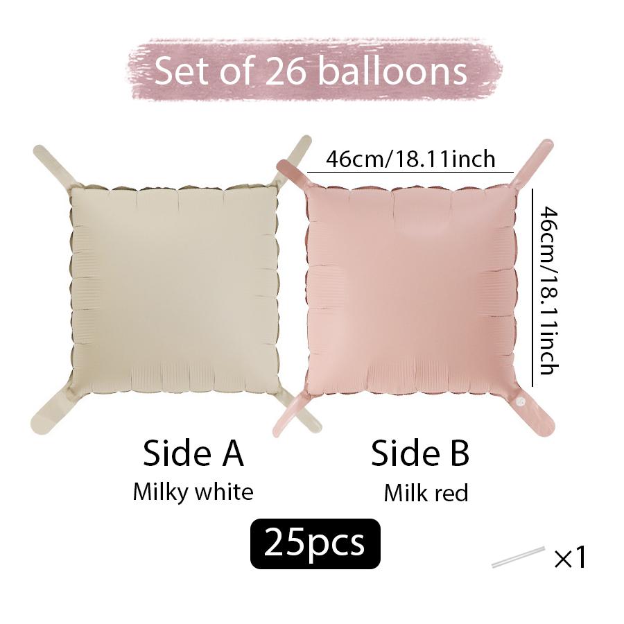 25 Pieces of Double-Sided Square Aluminum Foil Balloon Walls for Anniversary Wedding Season Valentine's Day Birthday Party