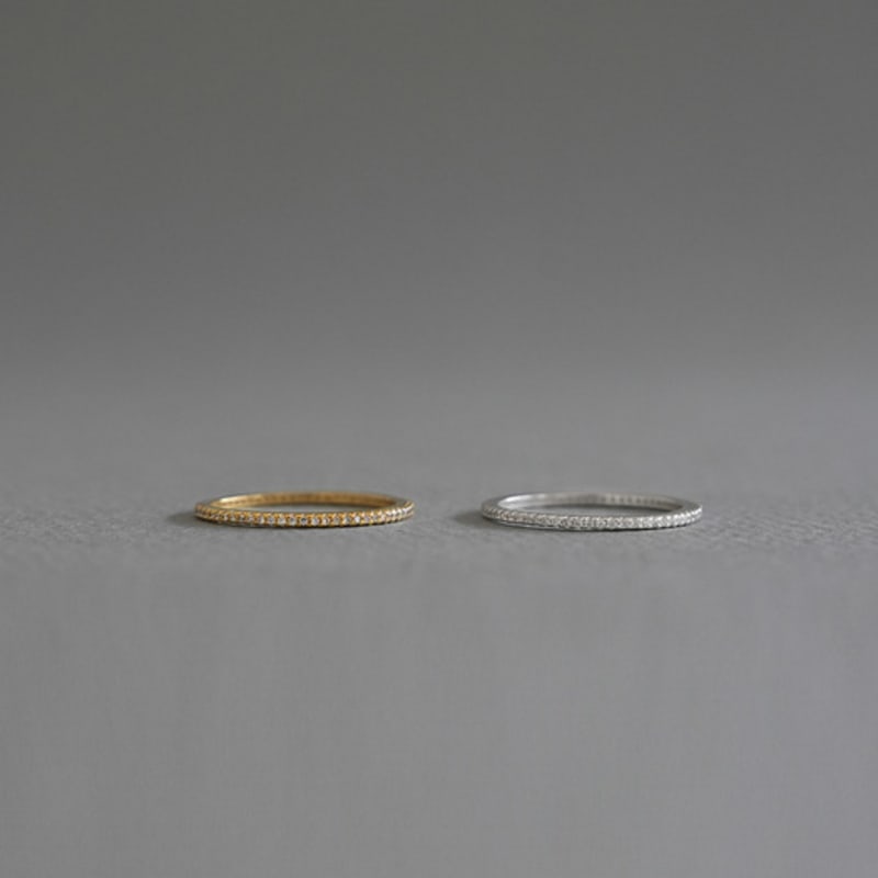 Modernlike 14k Gold-filled Silver 1mm Tennis Ring