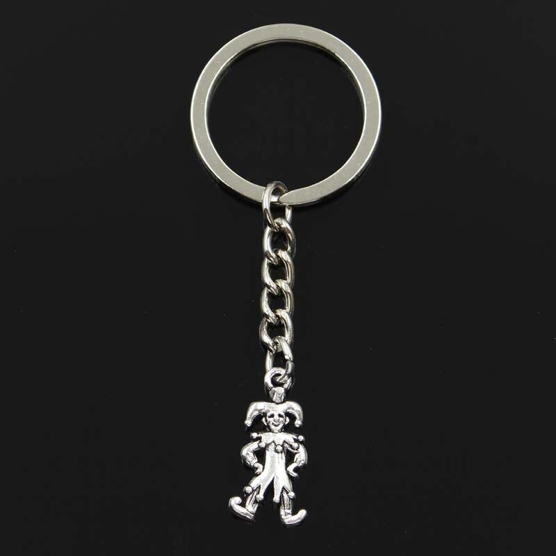 Fashion Clown Joker Jester 25x12mm Pendant 30mm Key Ring Chain Bronze Men Car Gift Souvenirs Keychain