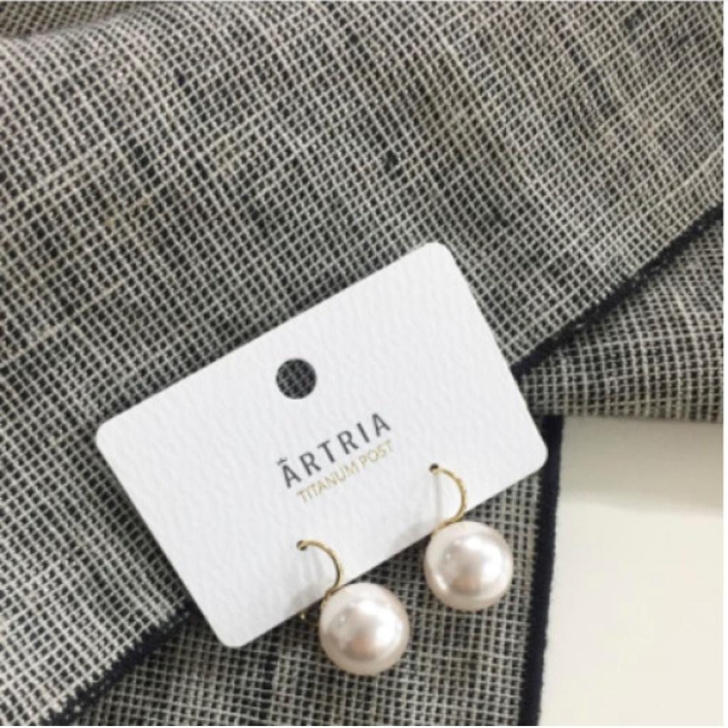 ARTRIA Pearl-E Titanium Needle Earrings HNJEATT0002WHF