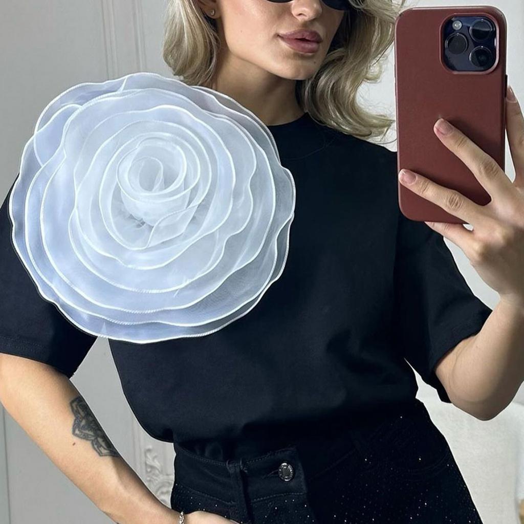 Large Rose Flower Brooches for Women Handmade Cloth Florals Lapel Pin Corsage Fashion Jewelry Badge Coat Accessories