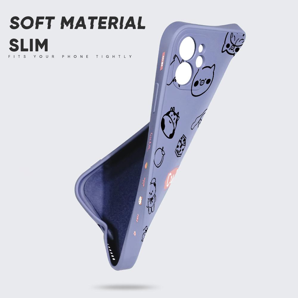 Чехол для телефона с мультяшным красочным узором и квадратным жидким силиконом TPU с полным покрытием для камеры, противоударный защитный чехол для OPPO Reno Realme