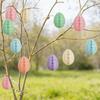 6 Pcs Paper Easter Egg Ornaments Easter Egg Paper Ornaments 3D Colorful Honeycomb Easter Egg Ball Ornament Tree Decoration