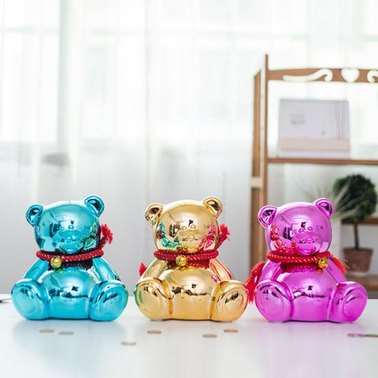 Гальванический медведь-копилка, сидящий медведь, монета, копилка, домашний офис, книжная полка, украшение для рабочего стола, украшение для детей и взрослых, подарок