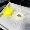 Women Fashion Feather Headwear Jewelry Decor Bridal Hairband Ostrich Feathers Brooch Pin