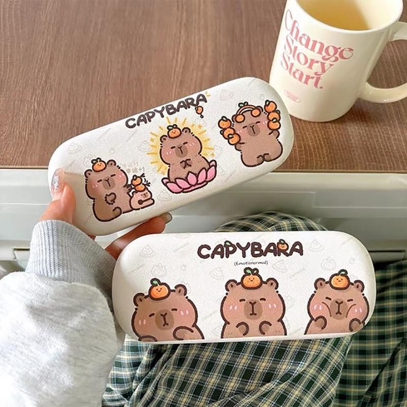 Cute Capybara Glasses Box Pressure-Proof Eyeglasses Case Cartoon Women Myopia Glasses Sunglasses Eyewear Storage Box Gift