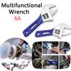 1pc Parallel Jaws Adjustable Short Handle Wide Open End Wrench Adjust Repair Tools Multifunctional Home Bathroom Repair Wrench