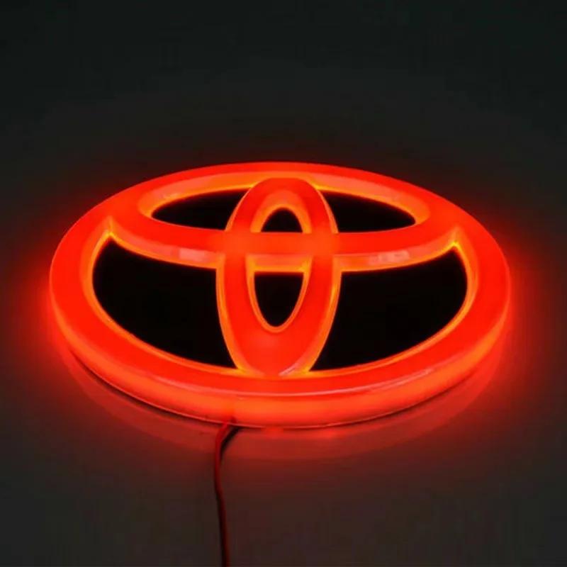 WOAT3 4D car logo Front grille hood trunk LED Light for Toyota Prius Yaris Prado RAV4 Highlander Camry CHR HRV Corolla AYGO accessory