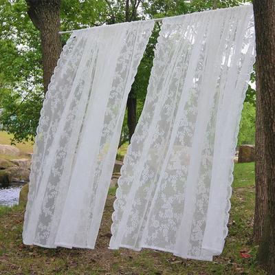 Цветочные кружевные шторы для гостиной, спальни, уличные белые зубчатые прозрачные занавески с вышивкой, тюль в стиле ретро, ​​карманный балкон, товары для украшения дома