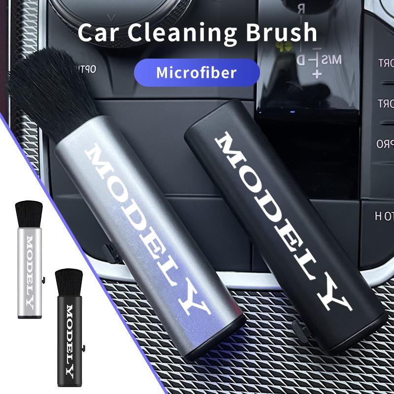 Car Retractable Cleaning Brush Outlet Dusting Small Brush Interior Accessories For Tesla Model 3 Y S X 2021 Juguete Roadster