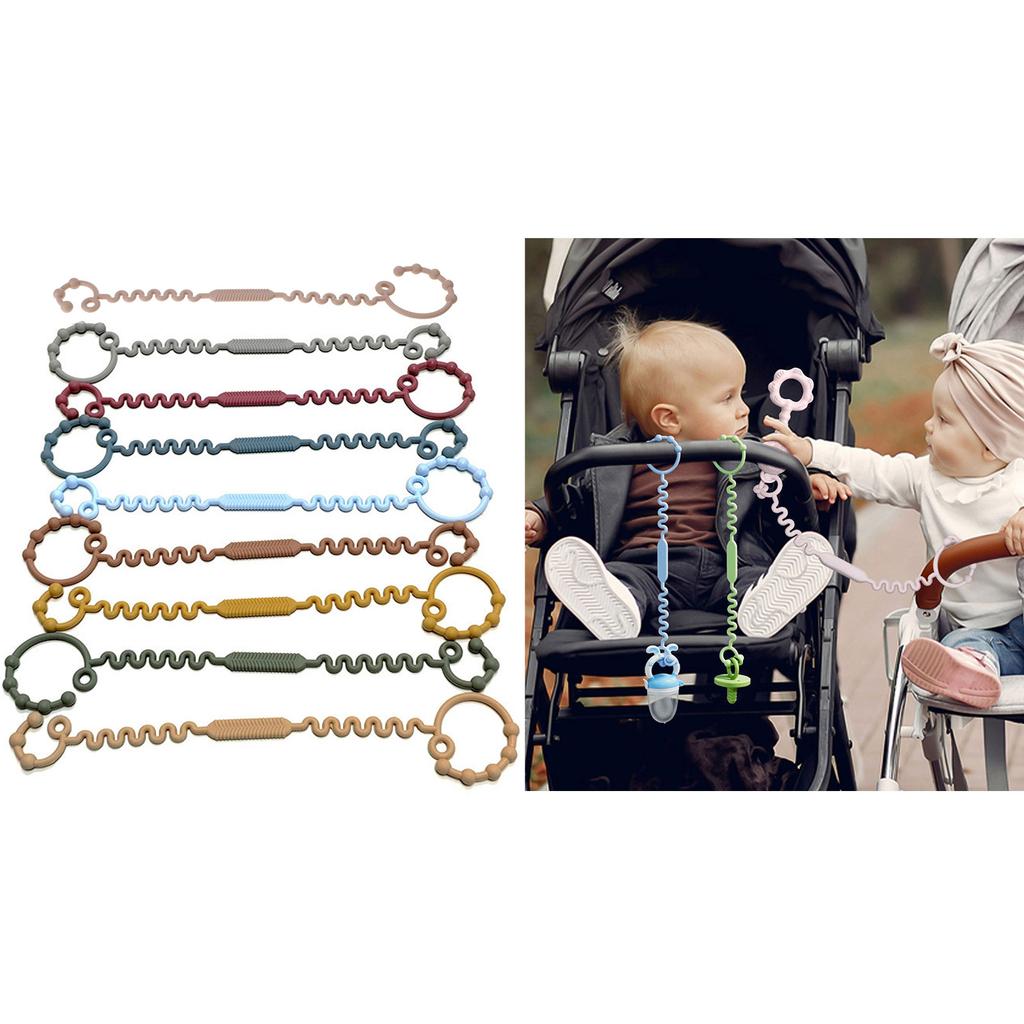 Food Grade Silicone Teether Hold Cup Catcher Toy Seat Belts Drinking Cup Holder Strap for Pushchair High Chair Car Seat