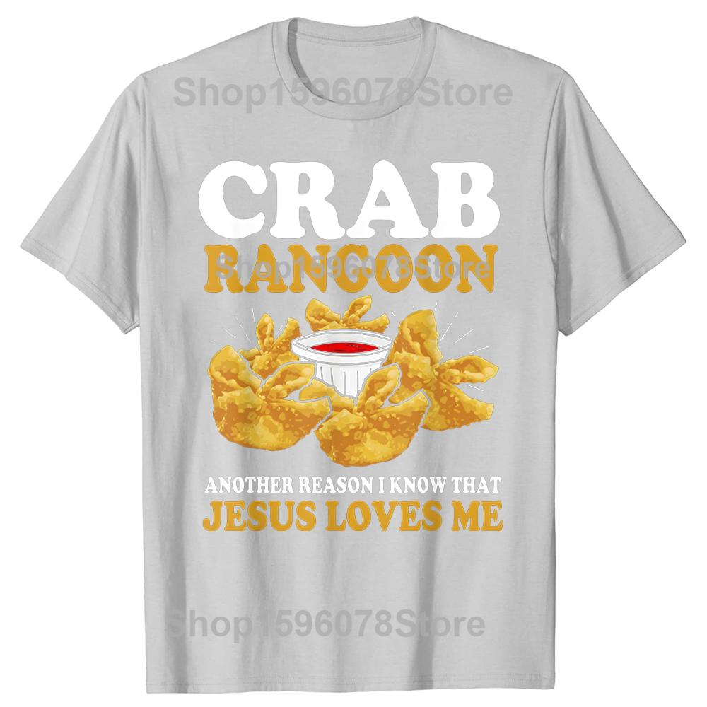 Funny Crab Rangoon Goon Lover 100 Cotton Tshirts Men Fashion Print Tshirt Loose Oversized Streetwear Hip Hop Unisex T Shirt