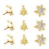 Christmas Napkin Rings Alloy Snowflake Elk Tree Napkin Holders Decorative Napkin Rings for Holiday Dining Table Decoration