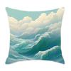 New Cyan Chinese Mountain Series Pillow, Comfortable and Soft Car Home Bedroom Bedside Pillow Cushion