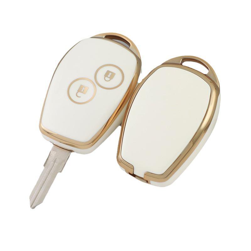 Чехол для смарт-ключа Renault - чехол для автомобильного ключа с золотым краем для моделей Straight 2/3.