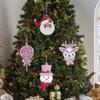 Cartoon 3D Christmas Ornaments Plastic Hanging Decor with Snowman Reindeer Lollipop Designs Festive Tree Decoration for Holiday Displays