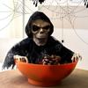 Electric Skeleton Halloween Candy Bowl Glowing Plastic Fruit Bowl Battery Powered Halloween Ghost Ornament Gift