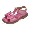 Kids Fashion Girls Sandals 2024 New Bow Versatile Open-toe Breatheable Simple Platform Casual Shoes Hook & Loop Princess Shoes