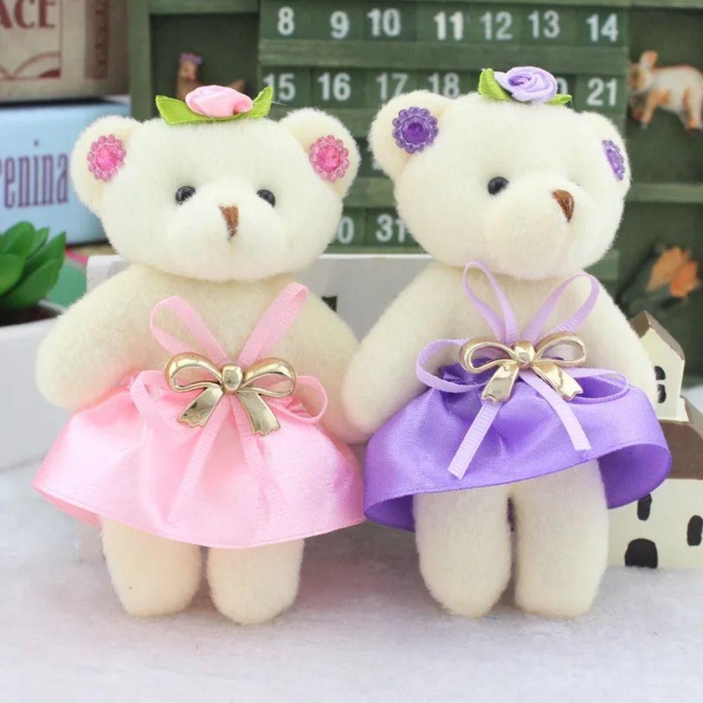 10pcs/set Plush Doll Mini Bear Flower Bouquet Plush Animal Bear Plush Toys Valentine's Day