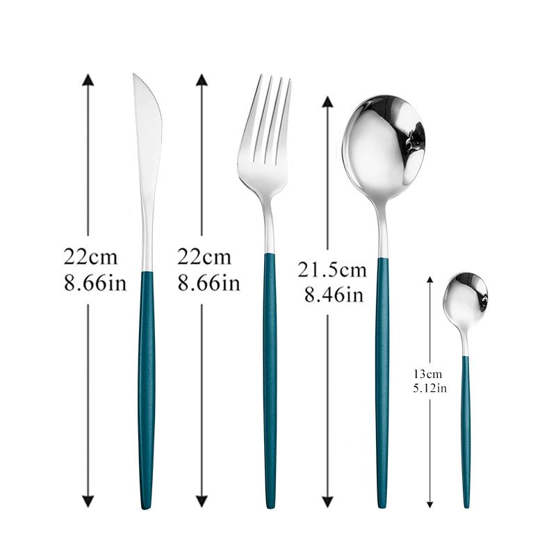 4 шт. Набор столовых приборов из нержавеющей стали, золотистого цвета, черная роскошная столовая посуда, столовые приборы, кухонные вилки, ложки, ножи