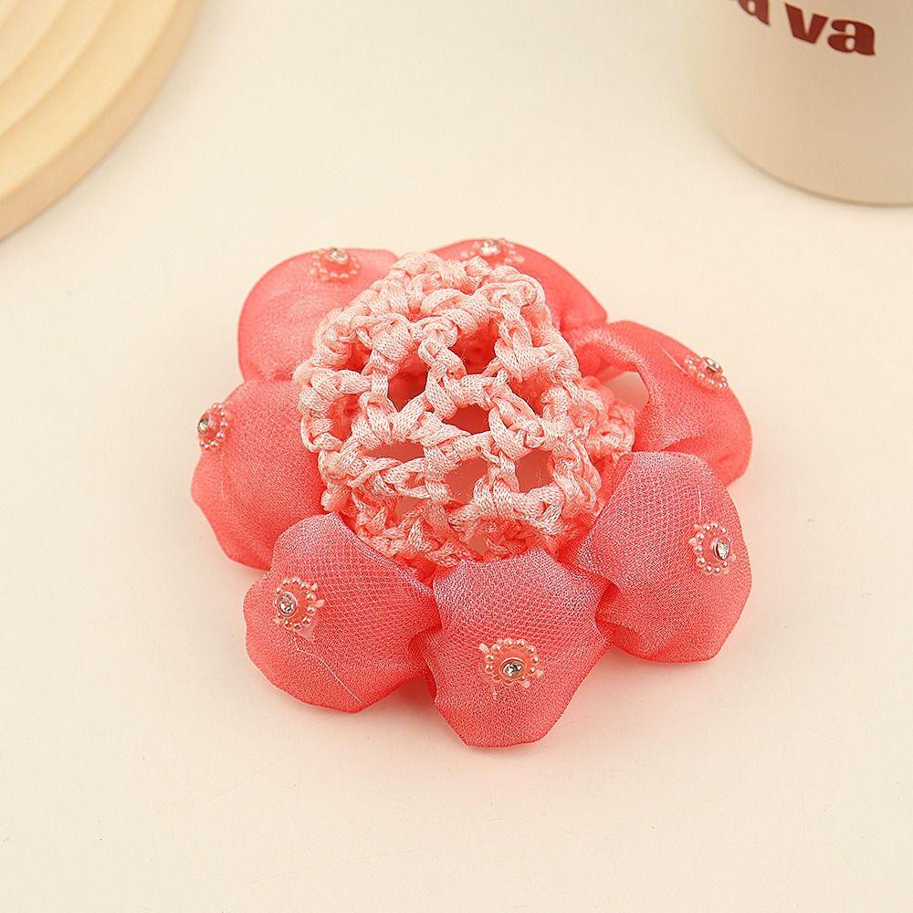 Блестящий детский пучок с сеткой бант балетный пучок снуд модная сетка для волос с цветком вечеринка