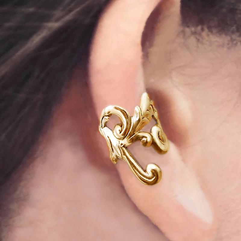 Серьги-каффы с цветочным дизайном Huitan для женщин, цветные/золотые, не прокалывающие, стильные серьги-клипсы, подарочные винтажные украшения