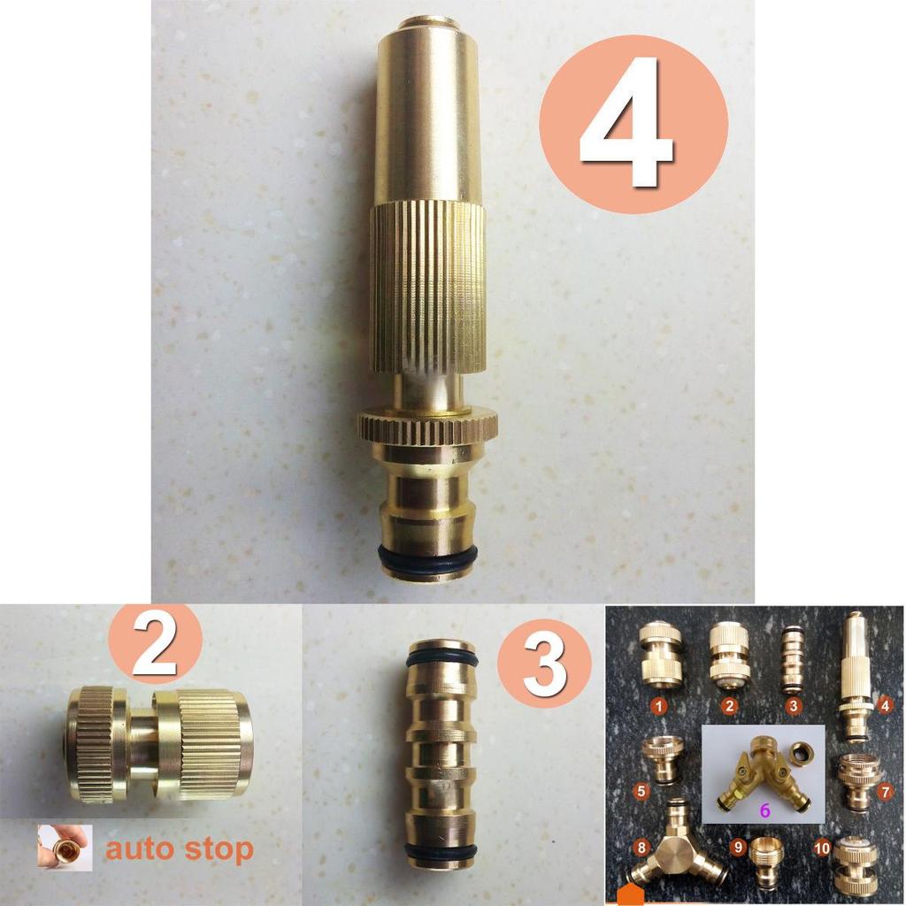 Rustresistant Brass Garden Pipe Connector With Quick Fit Fitting And Handy Switch Nozzle