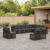 Garden Sofa Set 12 pcs Grey Poly Rattan