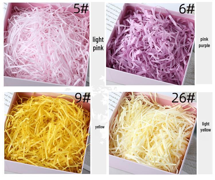 Colored Raffia Shredded Paper Filling, 1kg Gift Box Packaging Accessories.