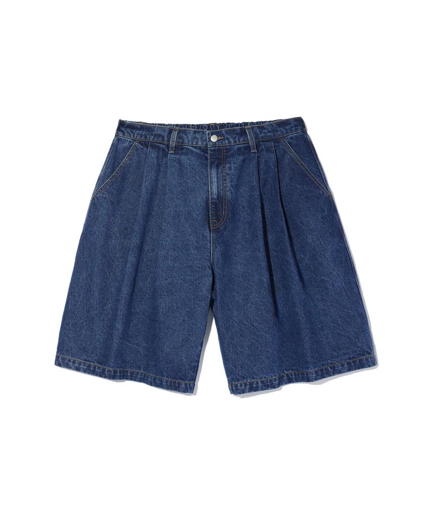 SOUNDSLIFE Two Tuck Denim Shorts Medium Indigo