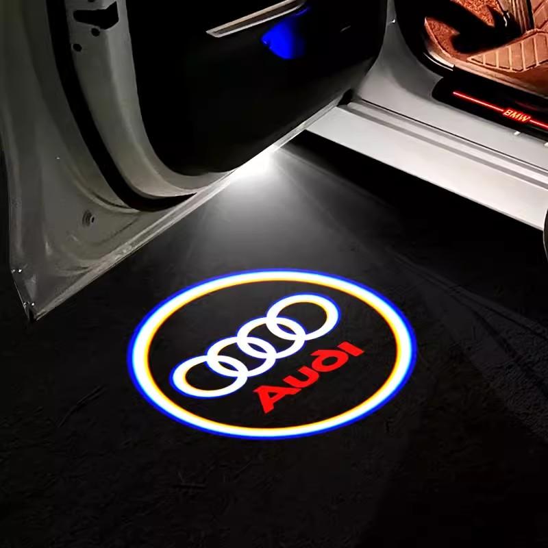 2026 2026 Hot 2Pcs Car Door Projector Lamps Welcome Lights Accessories Key Ring For AQ2 A7 A3 A4 A6 A5 Q5 A1 Q7 Q3 Q4 TT SQ5 RSQ3 RSQ8 S3 S4