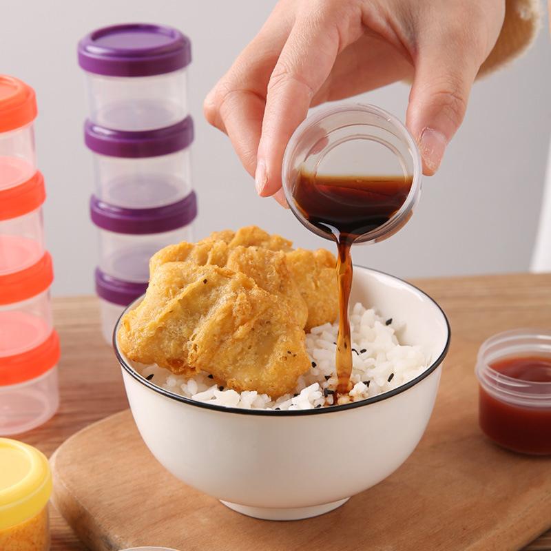 4 шт. 35 мл контейнеры для салатной заправки, пластиковые контейнеры для соуса с закручивающейся крышкой и крышкой, аксессуары для ланч-боксов