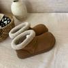 Версия Miyou~ ретро круглый носок уродливые милые короткие ботинки женские бархатные низкие сноубутсы теплые большие хлопковые туфли на толстой подошве пушистые ботинки