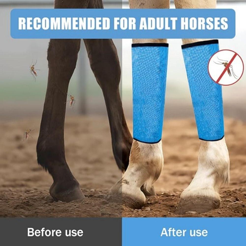4pcs Adjustable Fly Boots for Horses Stay Up Not Sag Horse Leggings for Preventing Flies