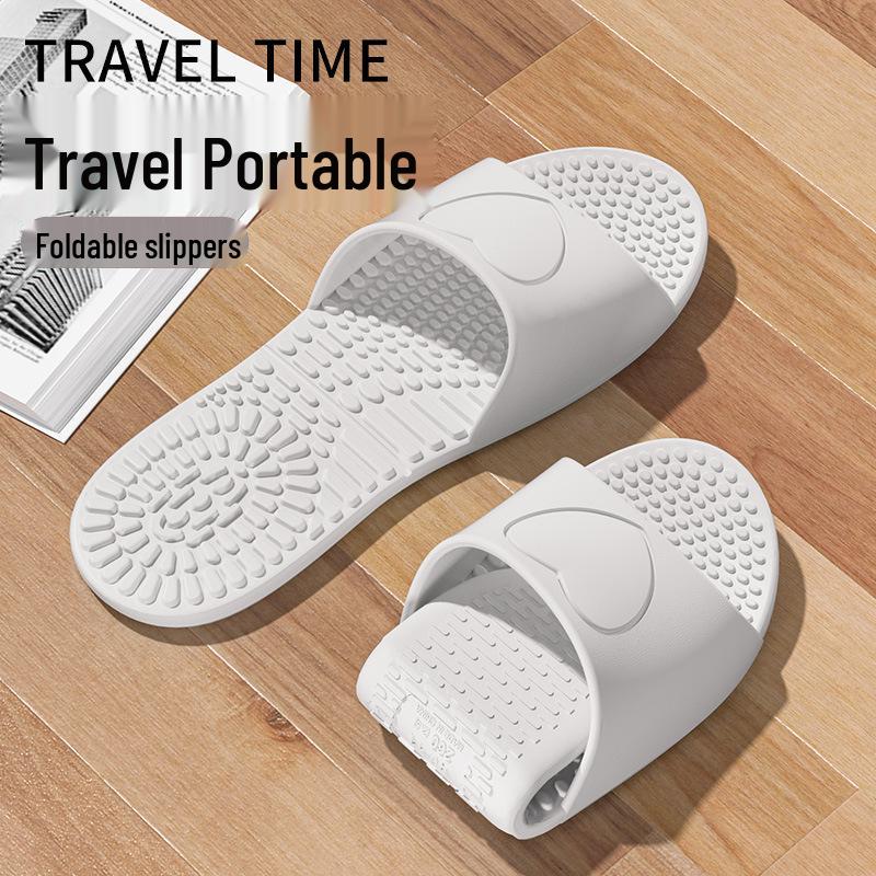 Женские минималистичные складные EVA тапочки для ванной - Бесшумные, устойчивые к запаху, противоскользящие для путешествий и использования в отеле
