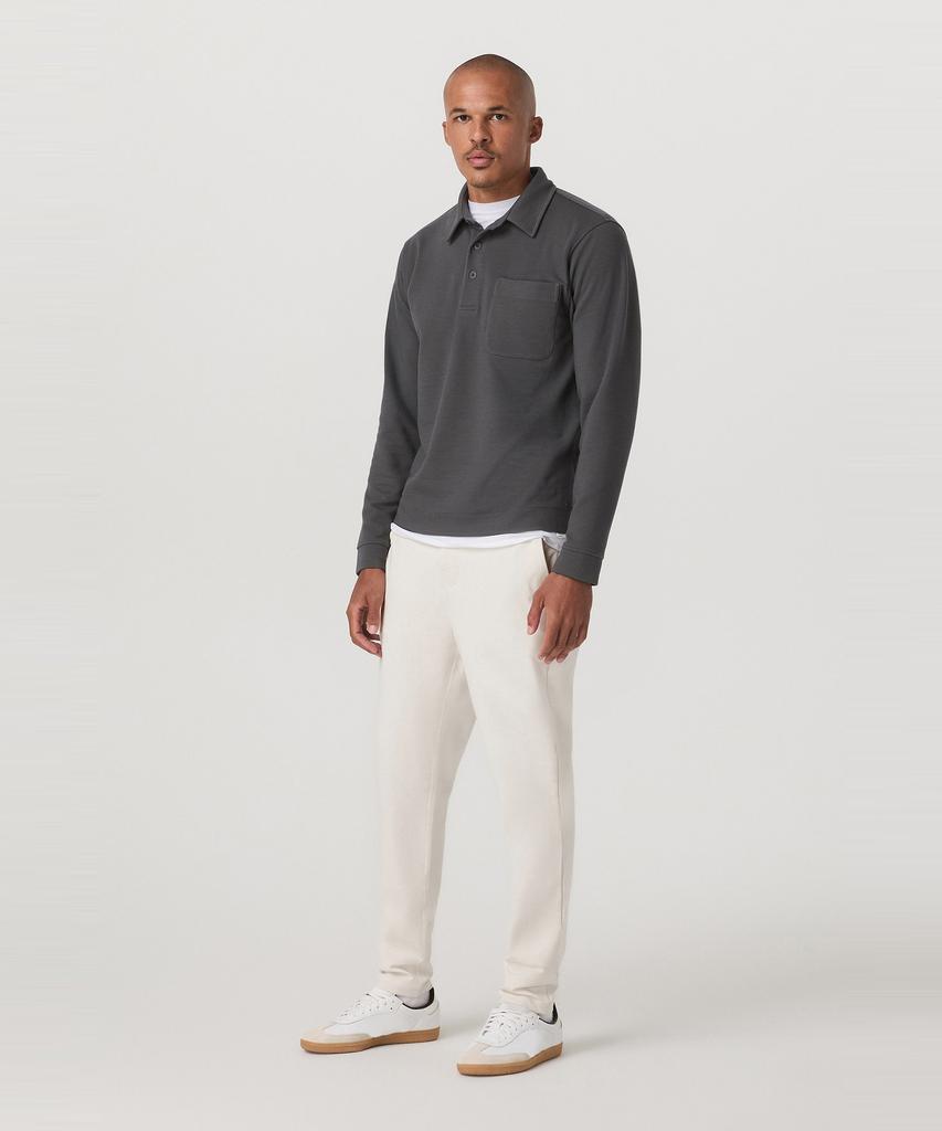 VUORI [Men'S] Long Sleeve Waffle Polo_Dark Gray Vr16121051