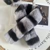 New Fashionable Chinchilla Color Imitation Rex Rabbit Hair Scarf, Female Winter Double-sided Thickened Encrypted Cross-haired Collar